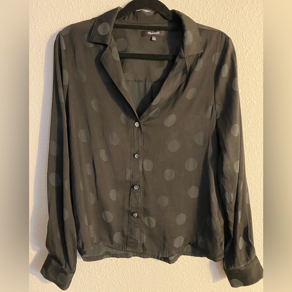 MADEWELL | Black & Gray Button Down Shirt | EUC | Size XS